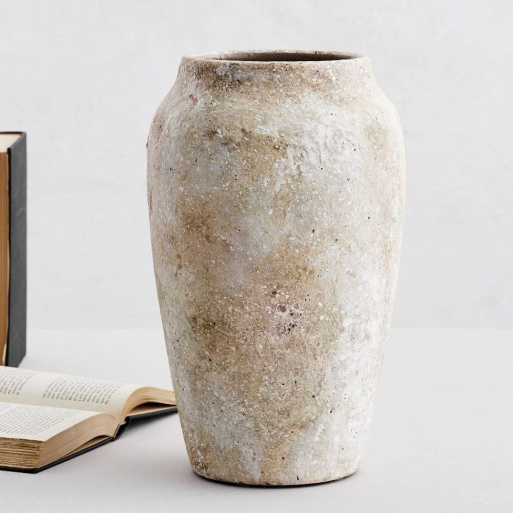 Pottery Barn, Artisan Terracotta Vase, Medium - Natural